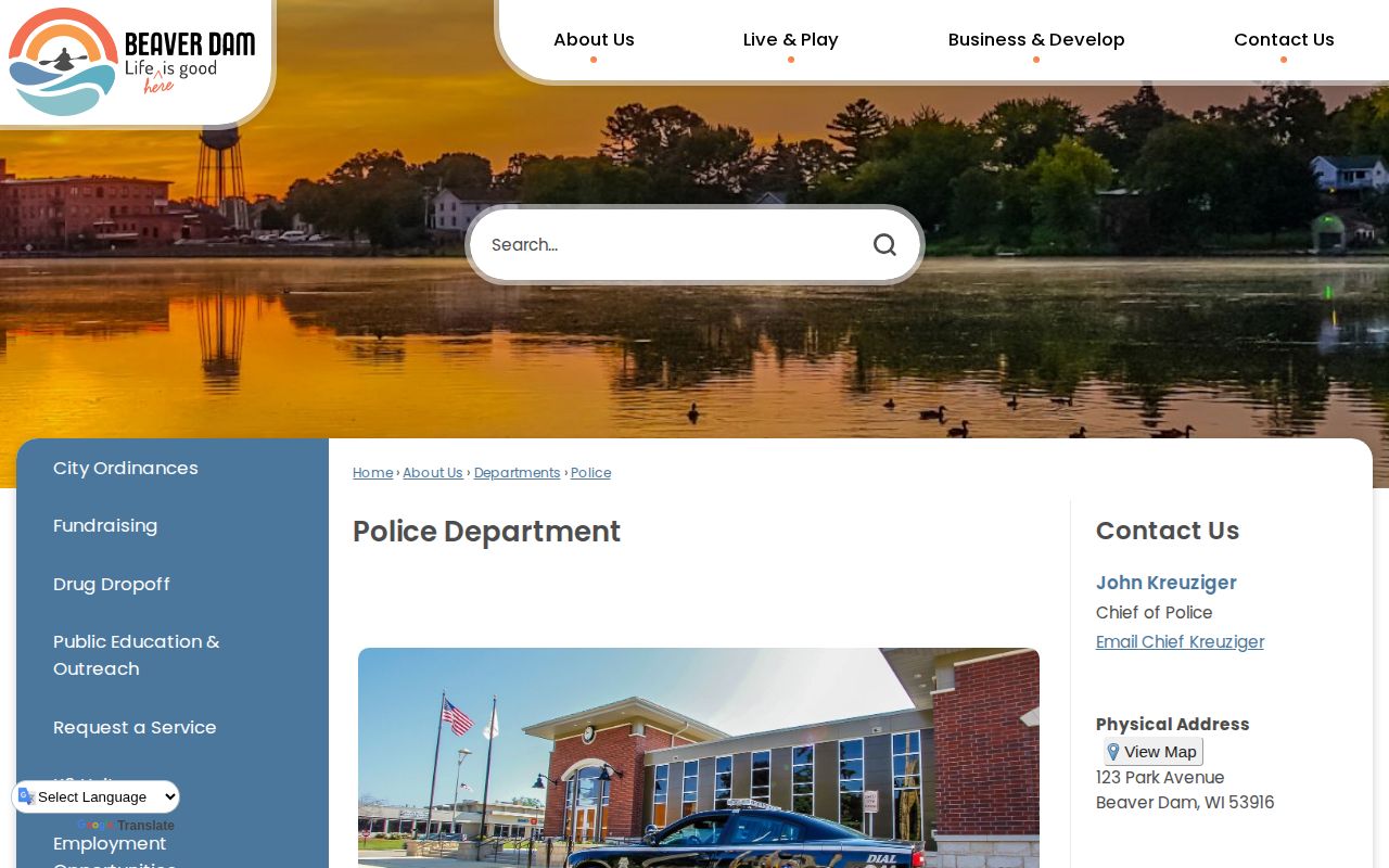 Official Beaver Dam Police Department webpage